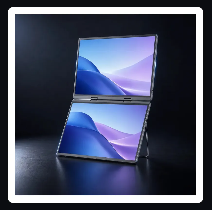 UStation Delta dual-screen portable monitor unfolded